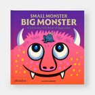 „Small Monster Big Monster“ – Ein illustriertes Kinderbuchcover mit einem großen, bunten Monster mit spitzen Zähnen und Hörnern.
