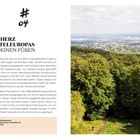 „#04 Das Herz Mitteleuropas zu deinen Füßen“. Links Text über den Ausblick von der Jubiläumswarte. Rechts eine weite Landschaft.
