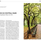 02. Die Ulmen im Central Park. Die bestgepflegten Bäume der Welt. Oberer Text erklärt die Lage der Mall. Links Text, rechts Parkbild.