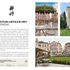 #09: Ein einzigartiger Ort in Venedig. Oben links Text, rechts Fotos von einem Café mit Garten und Blick auf Kanäle und historische Gebäude.