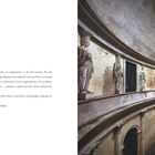 "Palazzo Athena – Lombardy. Text beschreibt Geschichte des Gebäudes und dessen neoklassische Architektur. Rechts Innensicht mit Statuen. Seite 112."