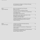 Inhaltsverzeichnis mit Titeln wie "An Introduction in Support of Collective Housing" und "Part 1 - Type & Urbanism".