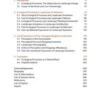 Inhaltsverzeichnis mit Themen wie "Introduction", "Ecological Processes", "Lived Experience", "Conclusion" und Seitenzahlen.