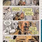 Comic mit Sprechblasen und Texten: Chaos, Suche nach Antworten, Verschwörung, Kameraaufnahmen, Beweise untersuchen.