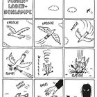 "Die Ferienlager-Schlampe" oben. Comic zeigt Vogel im Flug, stürzt ab, wird von Hand gegriffen. Geraschel, Flug- und Aufprallgeräusche.
