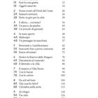 INHALT: Auflistung von Kapiteln, z.B. "Incontro sul treno" (1) bei Seite 6, bis "Epilogo" bei Seite 143.