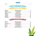 Inhalt, Vorwort 10. Kategorien: Vorlesegeschichten, Freude, Wut. Kapitel mit Themen und Seitenzahlen. Bunte Banner, Pflanze.