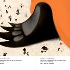 Texte: „Der Timpe-Pa klopft sich selbst...“ sowie „Obacht!“, warnt der Wimpf... Illustration: Viele kleine Figuren um eine große Pfote.