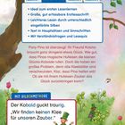 Lesestufe 2. Ideal zum ersten Lesenlernen. Ein trauriger Kobold sucht Klee. Hintergrund: Baum, Vogel, Wiese mit Klee.