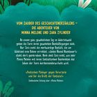 "Vom Zauber des Geschichtenerzählens – Die Abenteuer von Minna Melone und Zara Zylinder." Illustration mit Waldmotiv.
