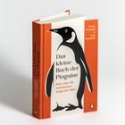 "Das kleine Buch der Pinguine. Alles über die beliebtesten Vögel der Welt." Orange Buch mit Pinguin-Illustration.