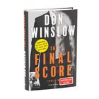 Eine Buchabdeckung: "Don Winslow - The Final Score". Stephen King nennt es „Das Beste, was ich seit zwanzig Jahren gelesen habe.“ Eine Hälfte zeigt einen Anzug, die andere Tattoos.