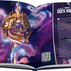 "Das Erste Kapitel" steht auf der rechten Seite. Es ist eine Illustration eines schwebenden, goldenen Schlosses im Weltraum.