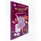 „Die gute Fee mit der schlechten Laune“, „Der Wunschperlen Auftrag“. Illustration einer Fee mit blauen Haaren und rosa Kleid.