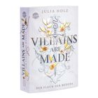 "VILLAINS ARE MADE, Der Fluch der Medusa, Julia Holz." Graues Buchcover mit goldenen Blättern und blumigen Verzierungen.