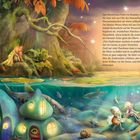 Text: Am Abend kann Fritzi vor Kummer gar nicht einschlafen. Illustration: Eine Maus neben einem Wasserlauf mit Murmelmännchen.