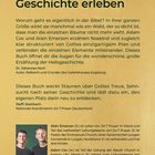 "Die Bibel als große, zusammenhängende Geschichte erleben." Zitate von Johannes Hartl und Steffi Steinbach. Infos über Alain Emerson und Adam Cox. R. Brockhaus.