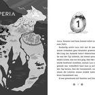 Links eine Karte mit dem Wort "IMPERIA", rechts beginnt Kapitel 1: "Luca, Yazmine und Zane, kommt sofort zu meinem Pult!"