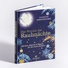 "Ein magischer Begleiter für die Zeit zwischen den Jahren." Schneeflocken und Zweige mit gelben Punkten umgeben den Text.