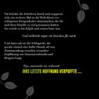 Text über Drogendealer, Schlagzeile über Entführung. Eine Frau verliert Hoffnung. Hintergrund: schwarze Blätterillustration.