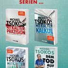 "Die Bestseller-Serien..." oben in Rot. Darunter vier Buchcover von Michael Tsokos mit verschiedenen Titeln.