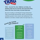 "BÜCHERHELDEN 1. Klasse. TKKG JUNIOR Logo. Beschreibung eines Abenteuers mit den Detektiven TKKG und Hund Oskar beim Minigolf."