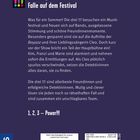 Kirsten Vogel: Falle auf dem Festival. Logo von "Die drei !!!" links oben. Text über Detektivinnen auf einem Musikfestival.