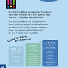 "Kim, Franzi und Marie sind beste Freundinnen. Sie ermitteln im Detektiv-Club 'Die drei !!!' und lösen spannende Fälle." Links oben ist ein Logo.