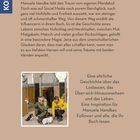 "Lebe dein Leben, anstatt es nur zu träumen!" steht oben. Das Bild zeigt zwei Personen in einem Stall mit Hunden.