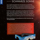 FASZINATION SCHWARZE SONNE. Am 12. August 2026 bedeckt der Mond die Sonne. Text auf dunklem Hintergrund mit Brille unten.