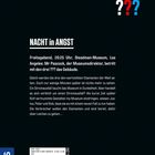 „Die drei ??? NACHT in ANGST“ ist der Titel. Ein spannender Kurztext beschreibt einen Museumsfall. Links ein blaues "KOSMOS".