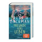 „FREUNDE FÜRS LEBEN“ von Fredrik Backman. Drei Personen schwimmen unter Wasser und halten sich an den Händen.