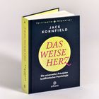 Buchcover "DAS WEISE HERZ" von Jack Kornfield, gelber Kreis auf dunklem Hintergrund, spirituelle Themen.