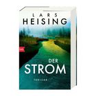 Text: "Lars Heising", "Der Strom", "Thriller", "btb". Ein Fluss inmitten einer bewaldeten, nebligen Landschaft.