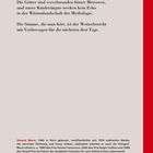 Nichts da. Schweigen ist nach dem Regen Gold. Die Stimme, die man hört, ist der Wetterbericht mit Vorhersagen.