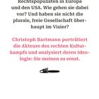Text über Rechtspopulismus und Kulturkampf, Kettensäge-Symbol, Verlag-Webseite unten.