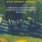 Gelbe Schrift: "Komischer sind die Szenen..." Zitatschrift in Weiß: »Ein wunderbar leicht ... Capriccio.« DER SPIEGEL. Hintergrund abstrakt.