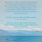 Text über den Roman eines Booker Prize Gewinners, Männerreisen durch Europa. Zitat: "Ein Roman, der unseren Blick verändert."