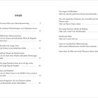 Inhaltsverzeichnis mit Titeln und Seitenzahlen zu verschiedenen Geschichten und Themen.