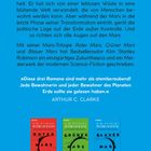 "DIE LETZTE HOFFNUNG DER MENSCHHEIT" auf blauem Hintergrund. Darunter Buchbeschreibungen und drei bunte Buchcover.