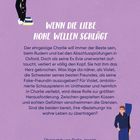 Titel: "Wenn die Liebe hohe Wellen schlägt". Zwei Illustrationen: Eine Frau mit Büchern, ein Mann mit Ruder.