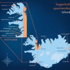 "DIE BERGE VERGESSEN NICHT." Gelber Hintergrund, Roman beschreibt Mord in Islands Westfjorden. Hildur Rúnarsdóttir ermittelt.