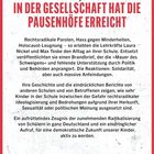 "Der Rechtsruck in der Gesellschaft hat die Pausenhöfe erreicht" steht in großen roten Buchstaben oben. Der Text beschreibt rechtsextreme Vorfälle in Schulen und ruft zum Handeln für eine demokratische Zukunft auf.