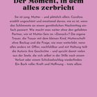 Titel: "Der Moment, in dem alles zerbricht". Rosa Hintergrund, schwarzer Text. ISBN unten. Links ein Logo.