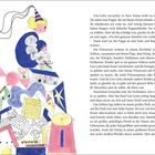 Seite mit Text über Lise-Lotta, eine Prinzessin. Links eine Illustration mit bunten Formen, einer Puppe und einem Stern.