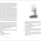 Seite enthält Textausschnitt mit Dialogen einer Lehrerin namens Miss Hallibutt und Schülernamen. Daneben ist eine Vase gezeichnet.