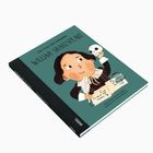 "Little People, BIG DREAMS: WILLIAM SHAKESPEARE". Illustration eines Kindes mit Feder und Totenschädel.