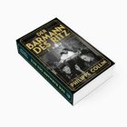 Text: "Der Barmann des Ritz. Ein Roman von Philippe Collin." Ein Buch mit einem Retro-Cover zeigt elegante Menschen an einer Bar.