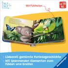 Mit Fühlteilen, ab 18 M., gereimte Vorlesegeschichte, spannende Fühlelemente. Buch mit Koala, Papagei, Schmetterling.