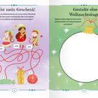 "Das ist mein Geschenk!" Elfen leiten Fäden zu Geschenken. "Gestalte eine Christbaumkugel!" mit Fee und Platz zum Verzieren.